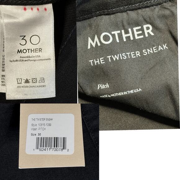 MOTHER Twister Sneak High-Rise Jeans – Pitch – Size 30 – NWT – Retail $238 - Picture 6 of 9